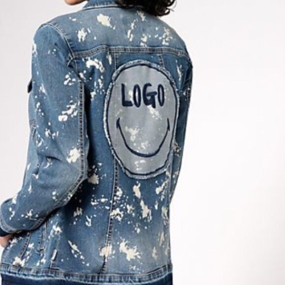 LOGO Lori Goldstein Denim Jean Jacket Size 14 Smiley World - Picture 2 of 4
